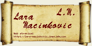 Lara Mačinković vizit kartica